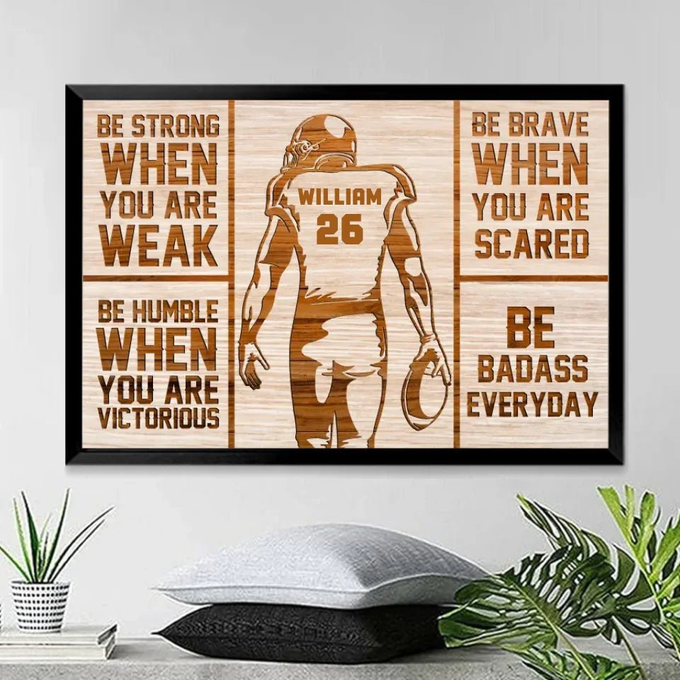 Personalized America Football Player Poster - Custom Name And Number - Birthday Gift 748453 - 748456 - DiyGiftly