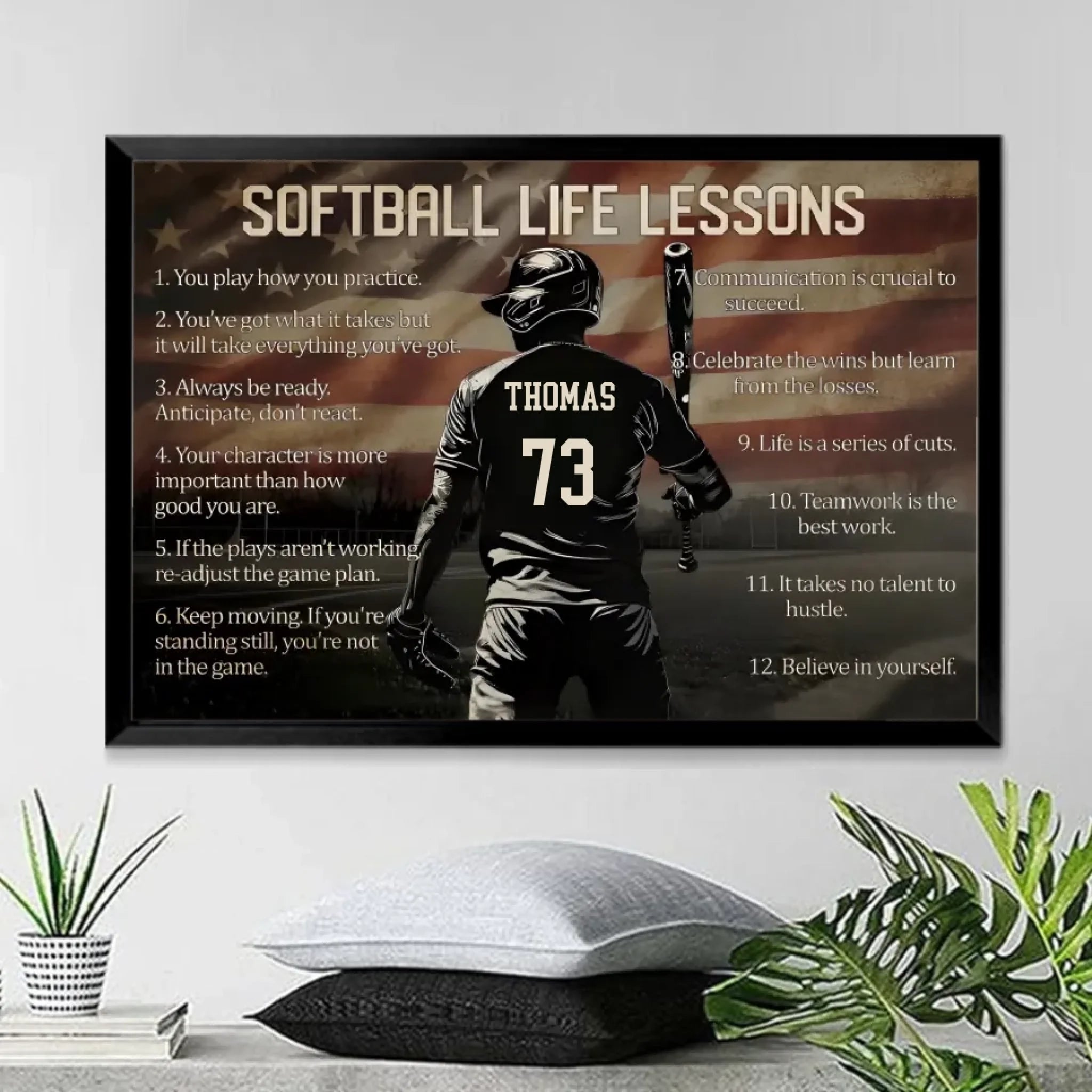 Personalized American Softball Life Lesson Poster - Gift For Softball Lovers 746762 - DiyGiftly