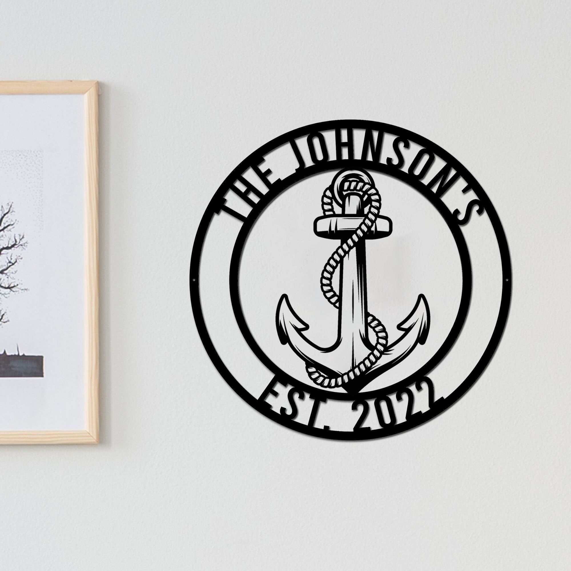 Personalized Anchor Rope Metal Sign – Custom Nautical Wall Art for Coastal Homes or Boats 148032 - DiyGiftly