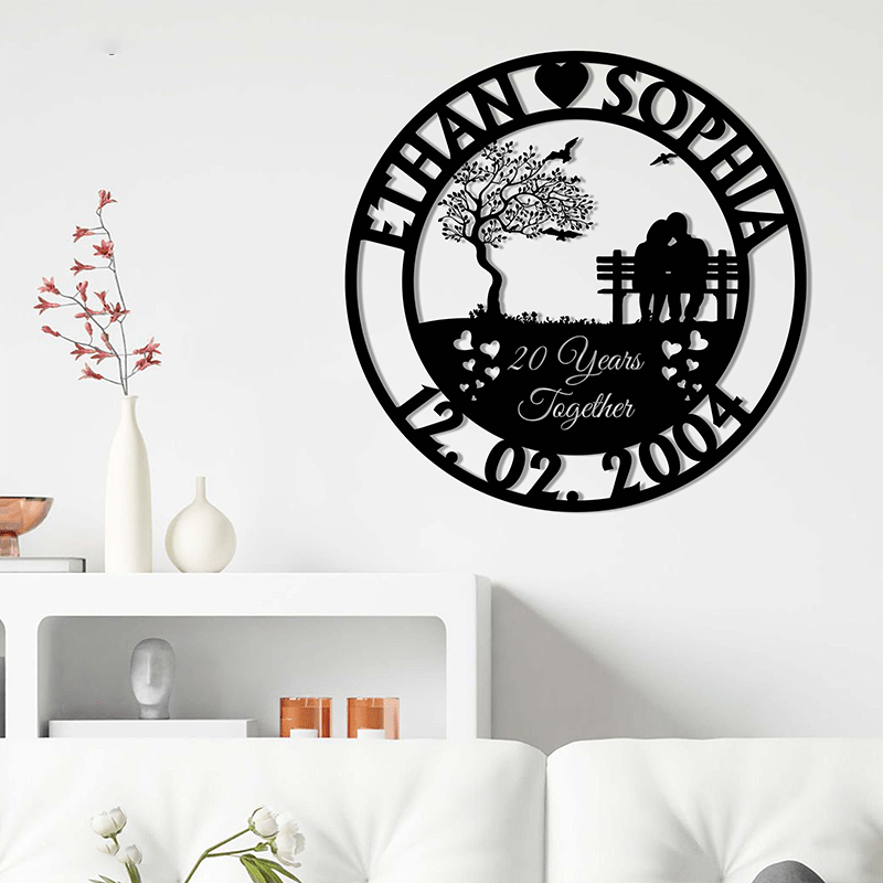 Personalized Anniversary Metal Decorations – Custom Couple Name Plaque, Wedding Gift, or Romantic Home Decor 90537728 - DiyGiftly