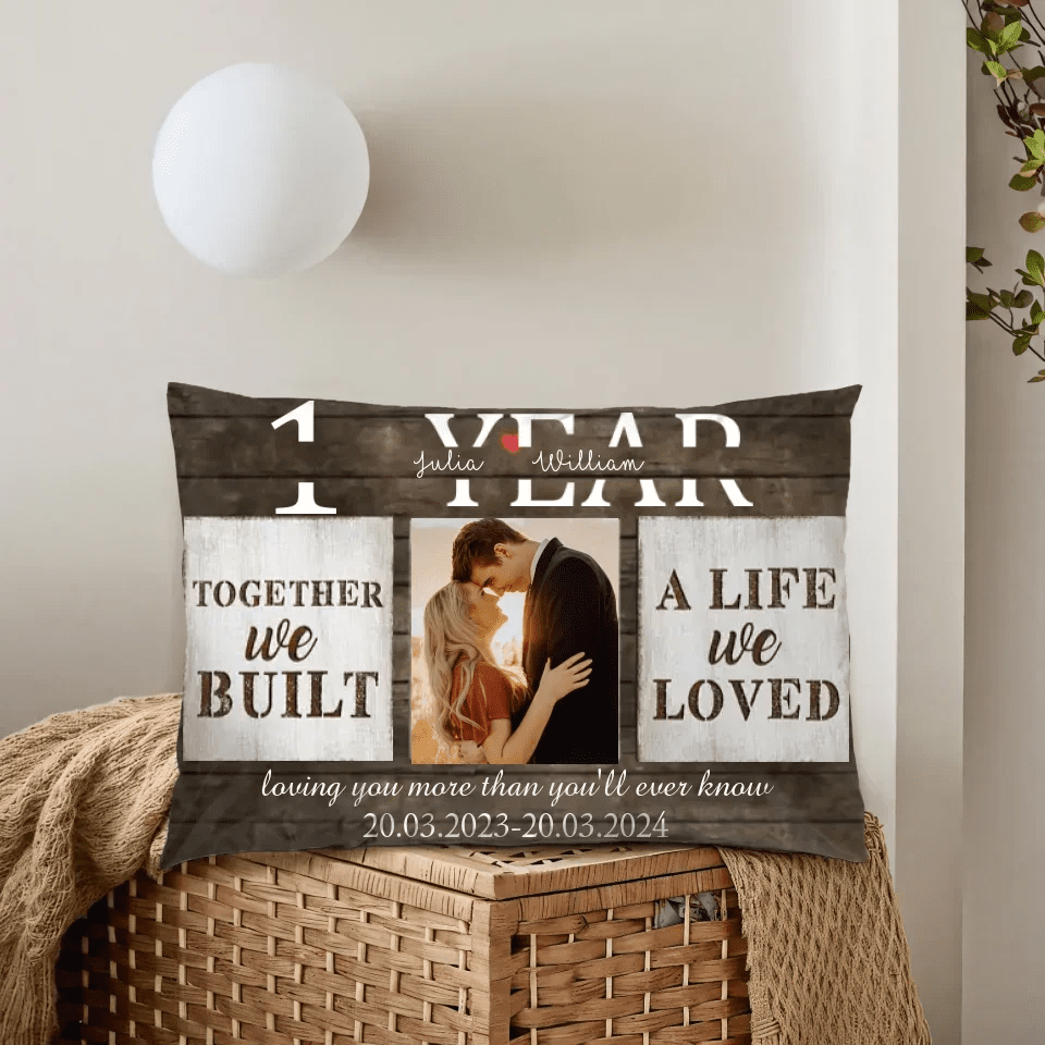 Personalized Anniversary Pillow with Couple Photo - Timeless Gift for Him & Her 707359 - B - DiyGiftly