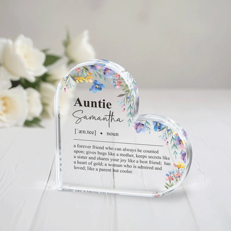 Personalized Aunt Gift, Auntie Dictionary Definition Acrylic Plaque, Aunt Gift from Nience, Auntie Gift from Nephew, Custom Gift for Aunt 524288 - DiyGiftly