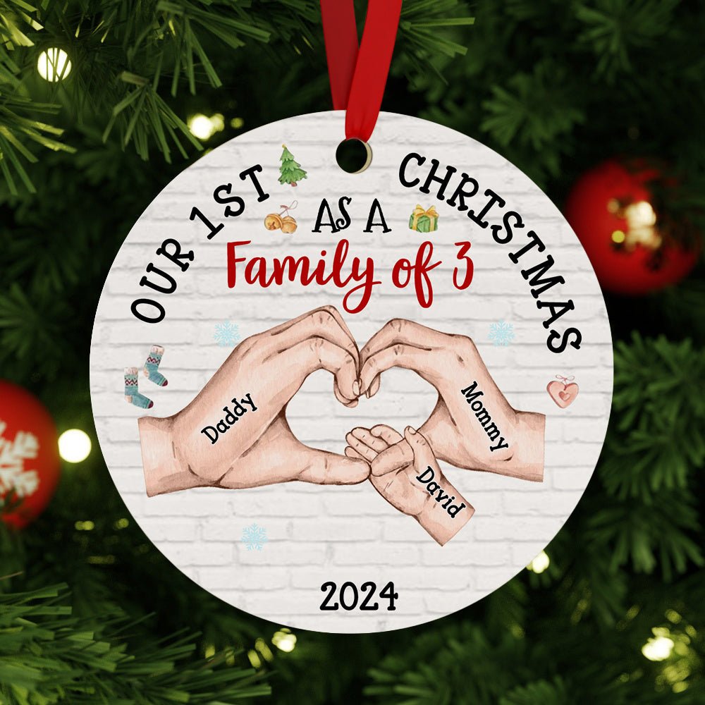 Personalized Baby's First Christmas As A Family Ornament Christmas Tree Decoration for Christmas Gifts - DiyGiftly