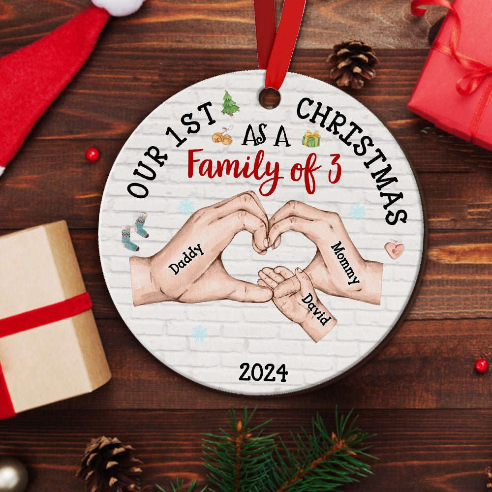 Personalized Baby's First Christmas As A Family Ornament Christmas Tree Decoration for Christmas Gifts - DiyGiftly