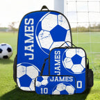 Personalized Ball Sports Backpack Lunch Bag Pencil Case Set with Name and Number Team Training Back to School Gift for Kids Students 46057984 - DiyGiftly