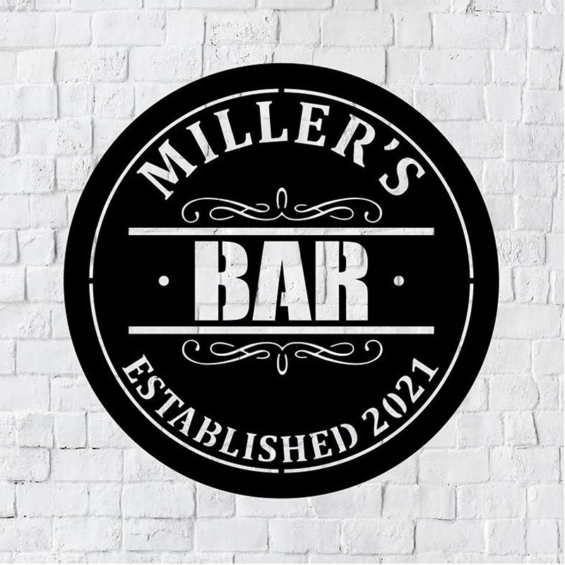 Personalized Bar Metal Art Sign – Custom Name Wall Decor, Home Bar, Man Cave, Kitchen & Game Room Wall Art, Bar Owner Gift, Housewarming & Party Present, Rustic Pub Metal Decoration 88777472 - DiyGiftly