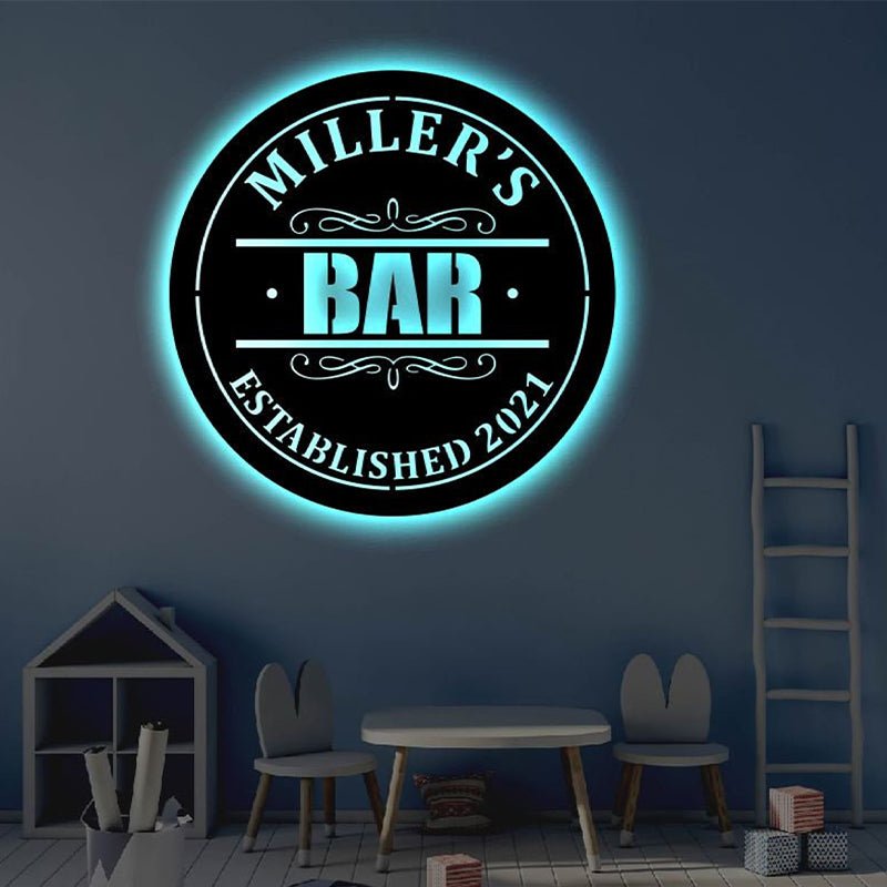 Personalized Bar Metal Art Sign – Custom Name Wall Decor, Home Bar, Man Cave, Kitchen & Game Room Wall Art, Bar Owner Gift, Housewarming & Party Present, Rustic Pub Metal Decoration 88777472 - DiyGiftly