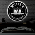 Personalized Bar Metal Art Sign – Custom Name Wall Decor, Home Bar, Man Cave, Kitchen & Game Room Wall Art, Bar Owner Gift, Housewarming & Party Present, Rustic Pub Metal Decoration 88777472 - DiyGiftly