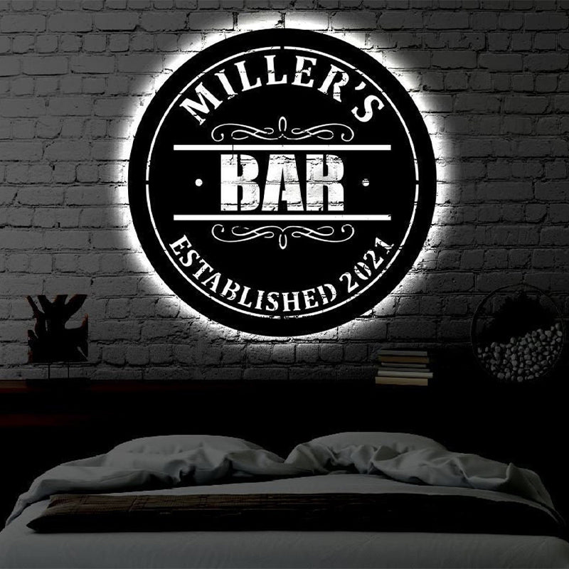 Personalized Bar Metal Art Sign – Custom Name Wall Decor, Home Bar, Man Cave, Kitchen & Game Room Wall Art, Bar Owner Gift, Housewarming & Party Present, Rustic Pub Metal Decoration 88777472 - DiyGiftly