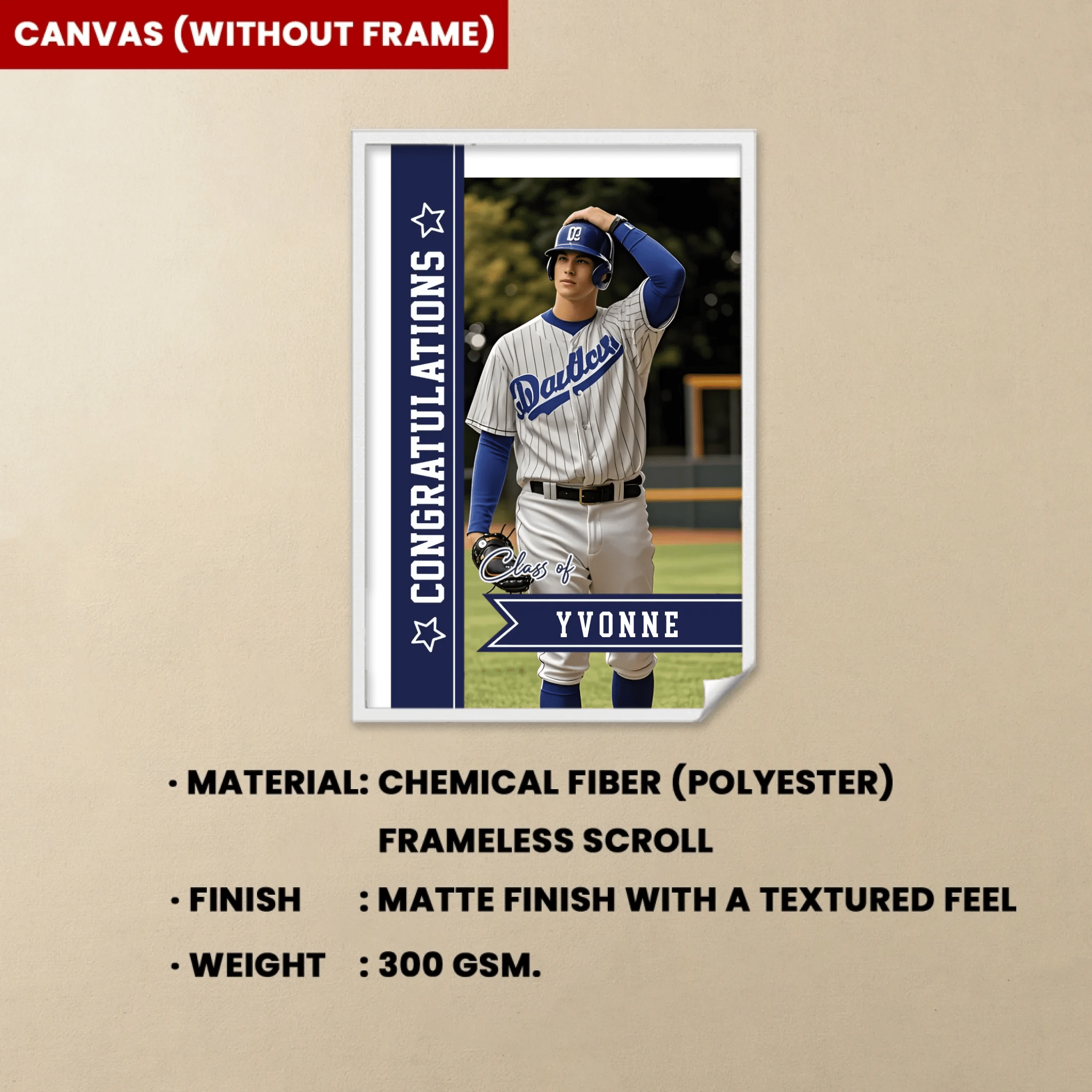 Personalized Baseball Athlete Graduation Custom Poster & Canvas - Gift for Kids 749790 - 749809 - DiyGiftly