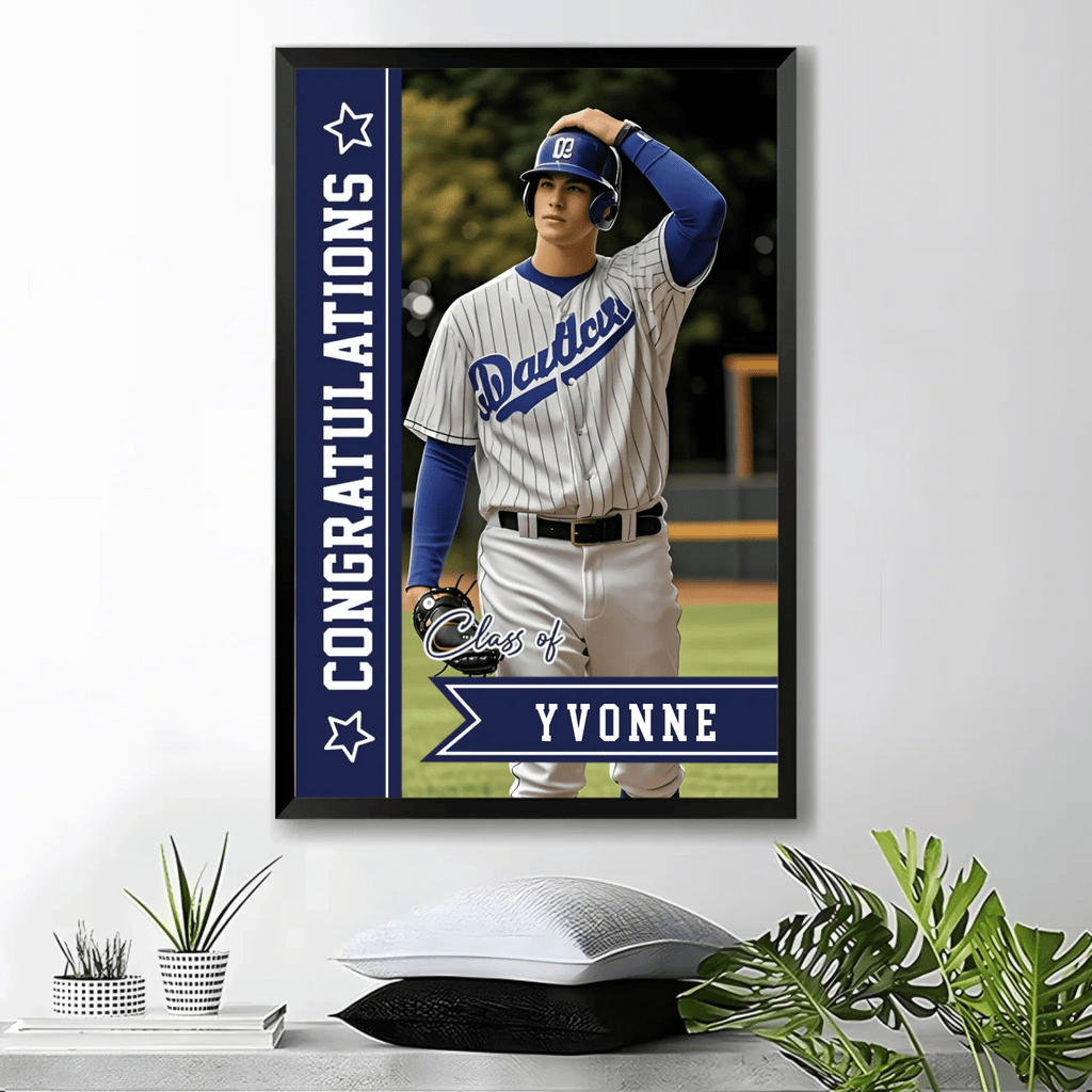 Personalized Baseball Athlete Graduation Custom Poster & Canvas - Gift for Kids 749790 - 749809 - DiyGiftly