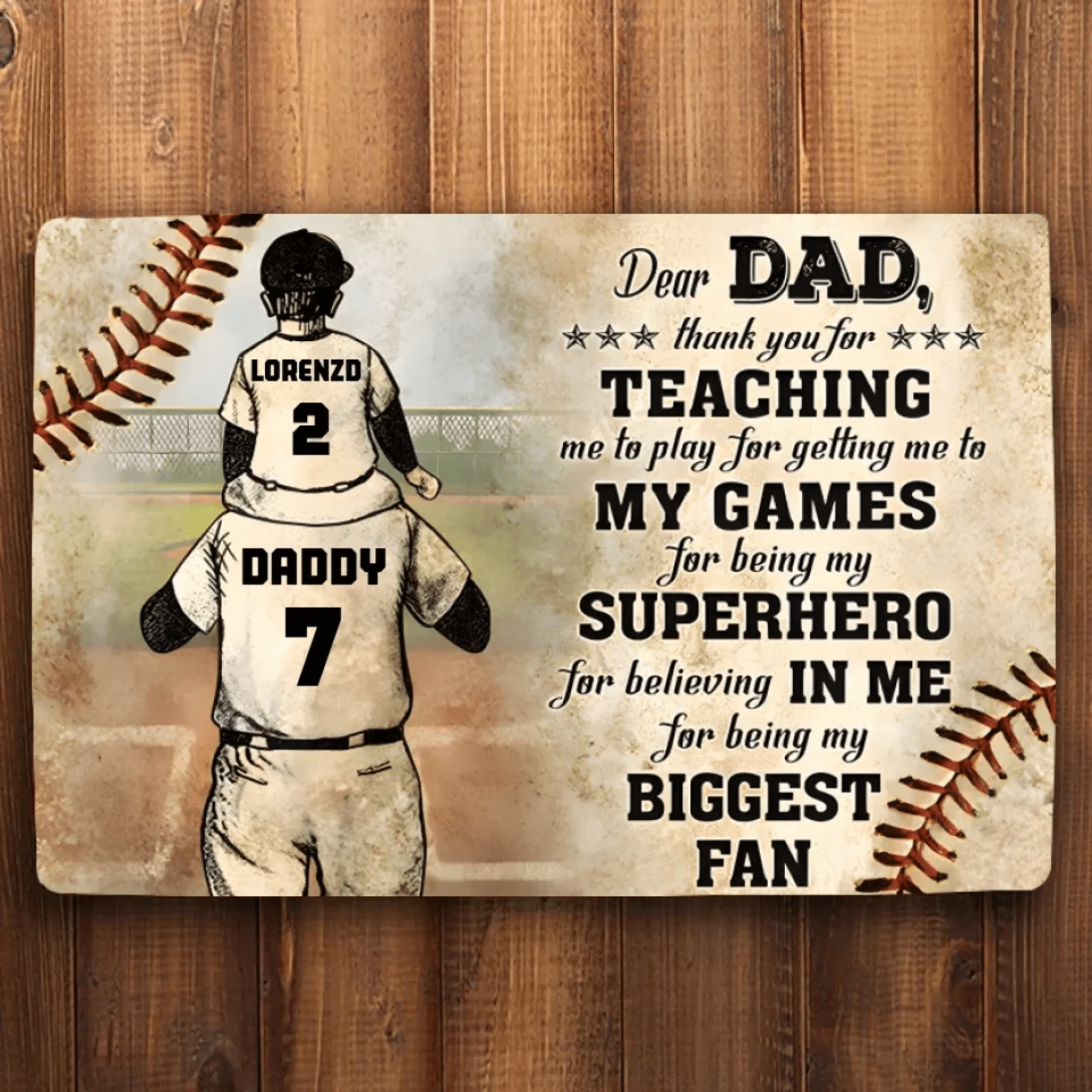 Personalized Baseball Dad And Son Thank You Dad 709305 - D - DiyGiftly