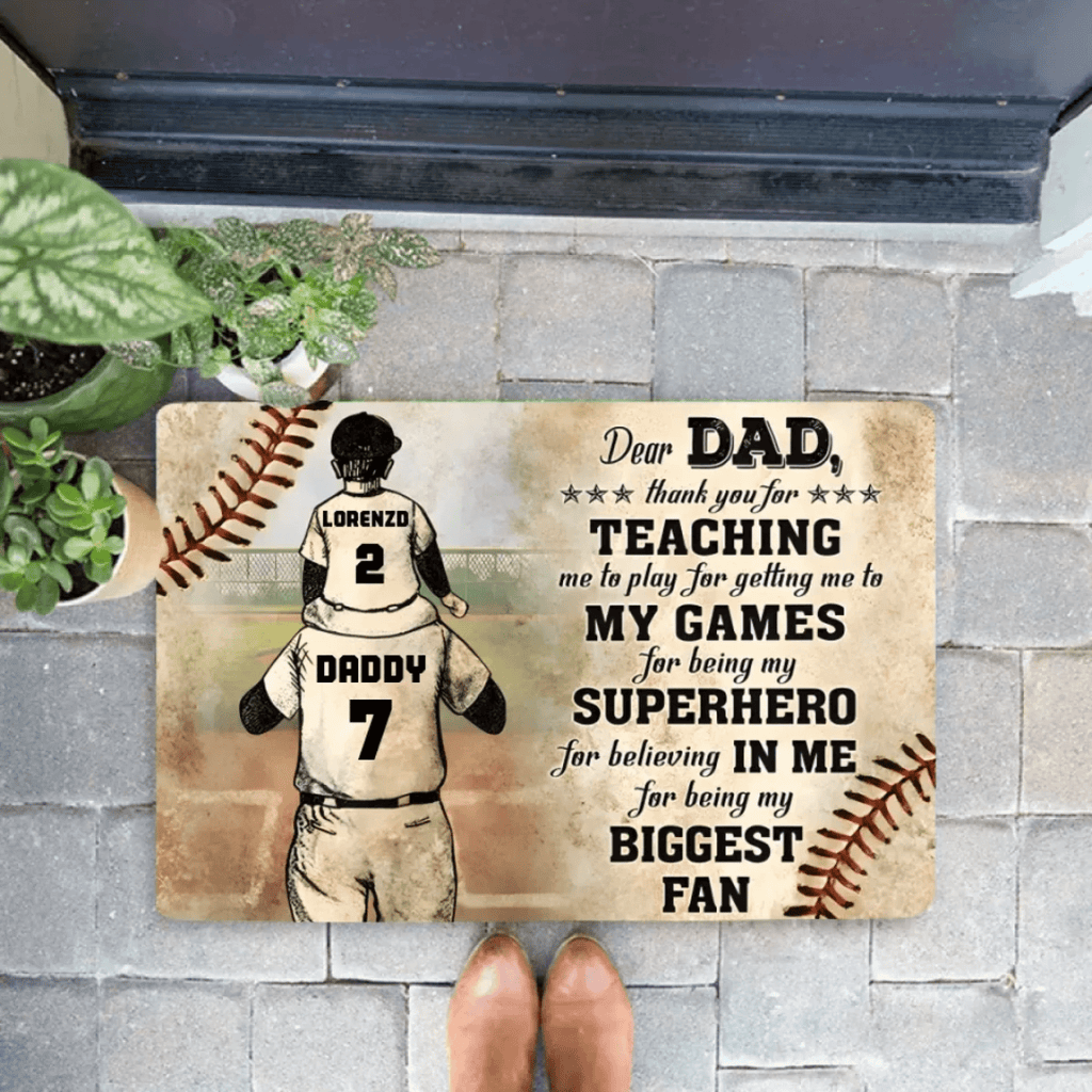 Personalized Baseball Dad And Son Thank You Dad 709305 - D - DiyGiftly