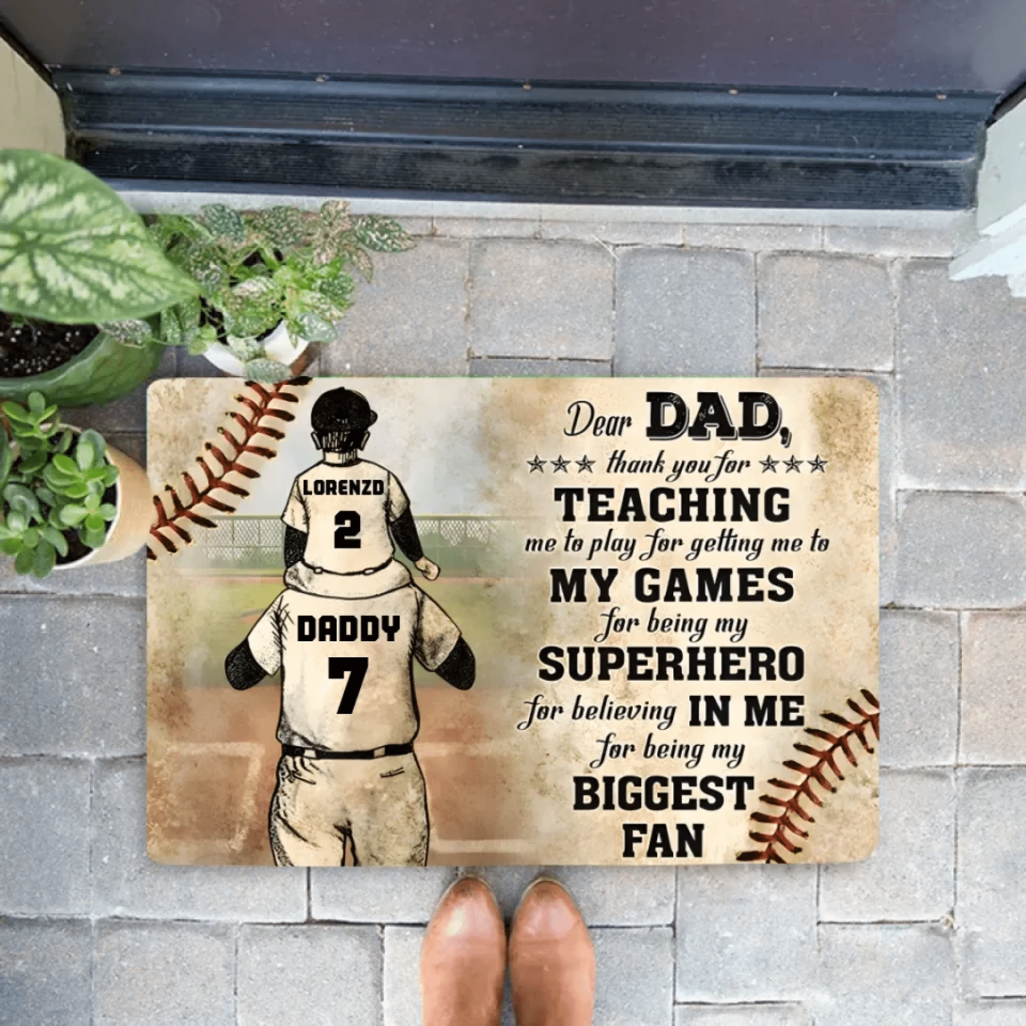 Personalized Baseball Dad And Son Thank You Dad 709305 - D - DiyGiftly