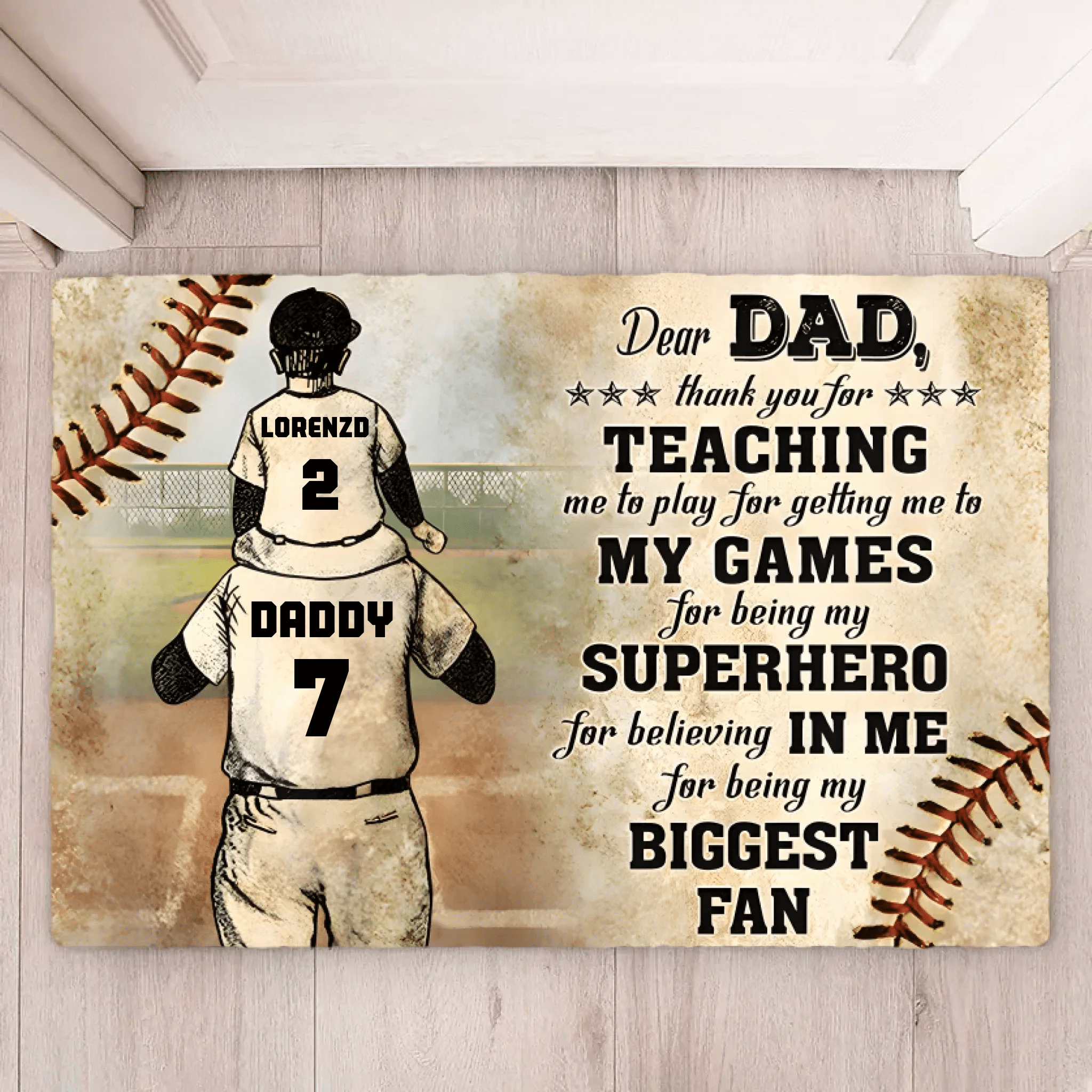 Personalized Baseball Dad And Son Thank You Dad 709305 - D - DiyGiftly