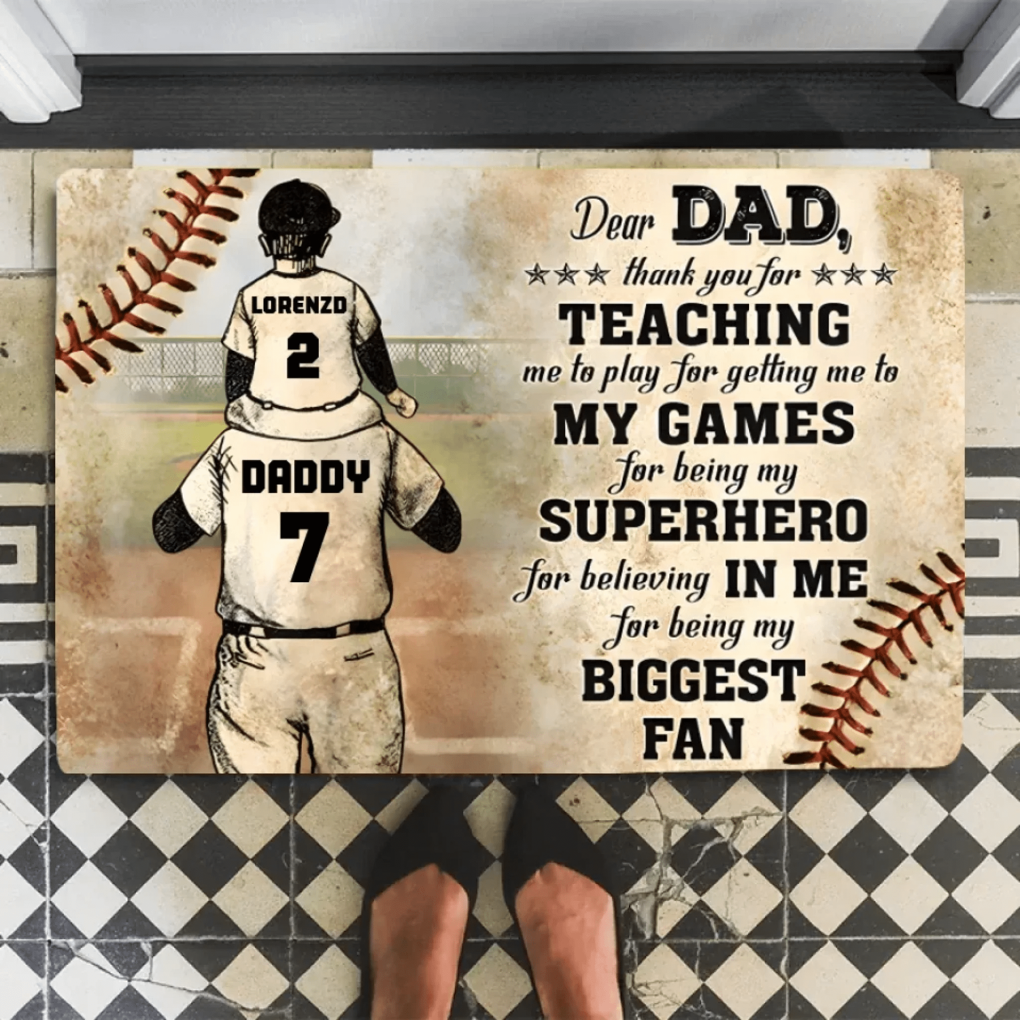 Personalized Baseball Dad And Son Thank You Dad 709305 - D - DiyGiftly
