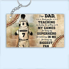 Personalized Baseball Dad And Son Thank You Dad Customized Keychain 734628 - DiyGiftly
