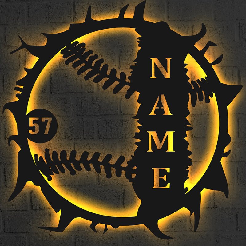 Personalized Baseball Name Metal Sign – Custom Jersey Number Wall Decor, Unique Gift for Baseball Players, Coaches, and Sports Enthusiasts, Perfect for Bedroom, Game Room, or Sports Room 39512832 - DiyGiftly