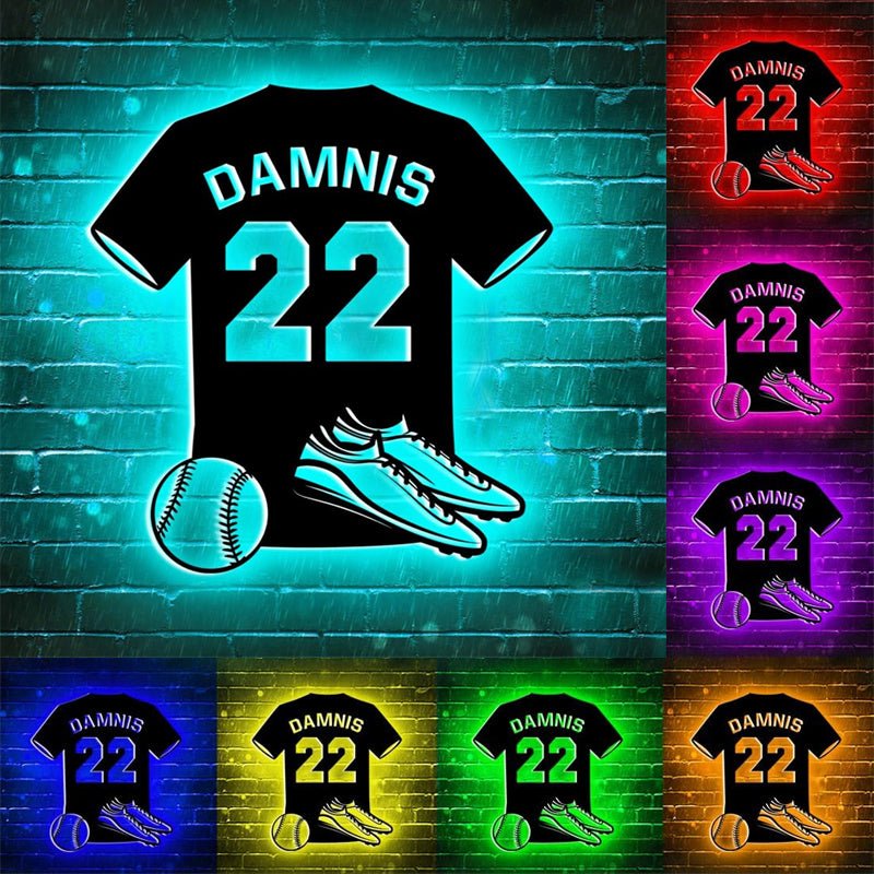Personalized Baseball Player Name Jersey Night Light – Custom LED Lamp with Name and Number, Unique Gift for Baseball Players, Coaches, and Sports Enthusiasts, Perfect for Bedroom, Game Room, or Sports Room 96874240 - DiyGiftly