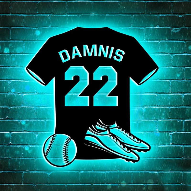 Personalized Baseball Player Name Jersey Night Light – Custom LED Lamp with Name and Number, Unique Gift for Baseball Players, Coaches, and Sports Enthusiasts, Perfect for Bedroom, Game Room, or Sports Room 96874240 - DiyGiftly