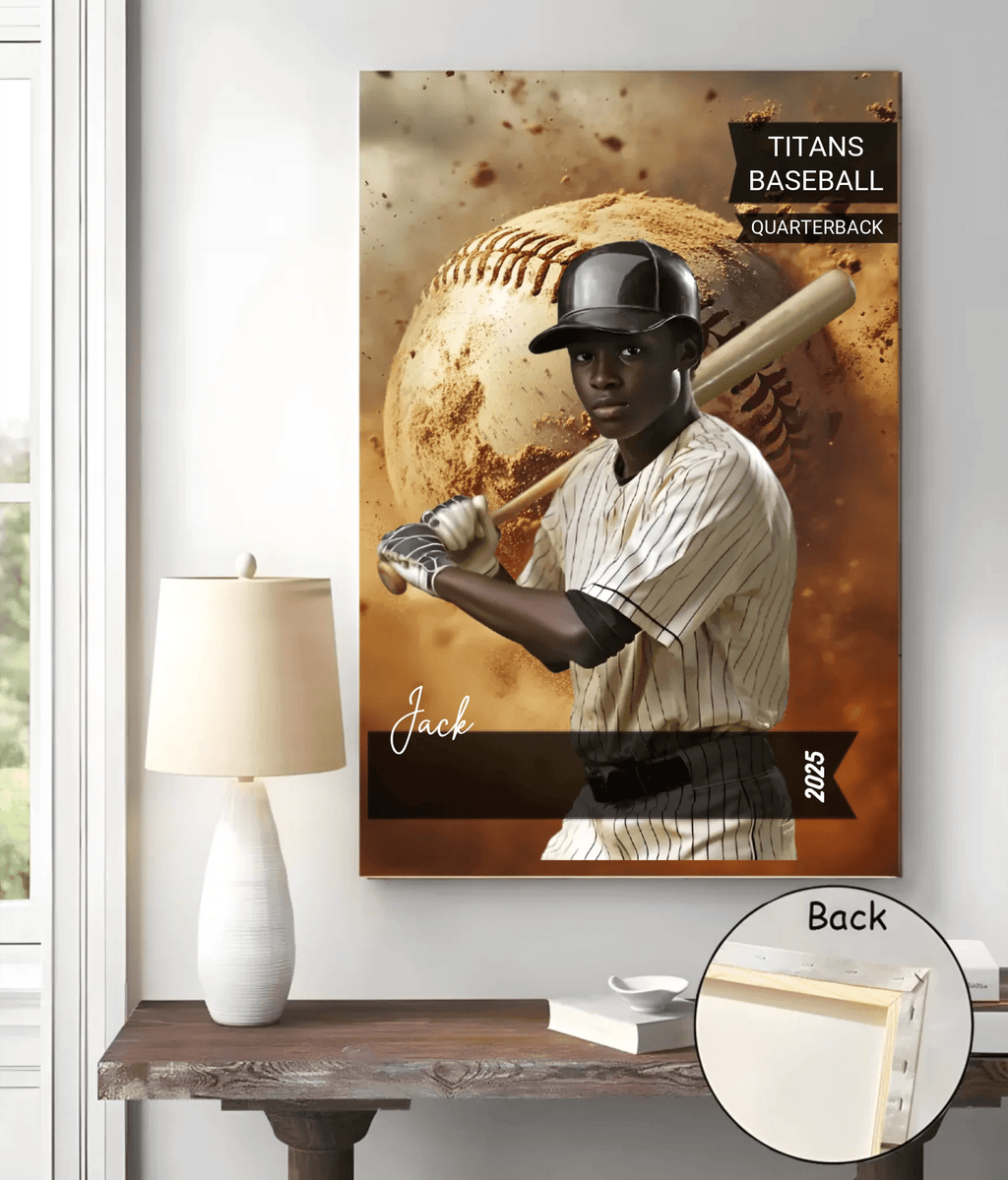 Personalized Baseball Sport Poster & Canvas - Add Athlete's Photo, Number, Name... - Best Gift for Athletes 747689 - DiyGiftly