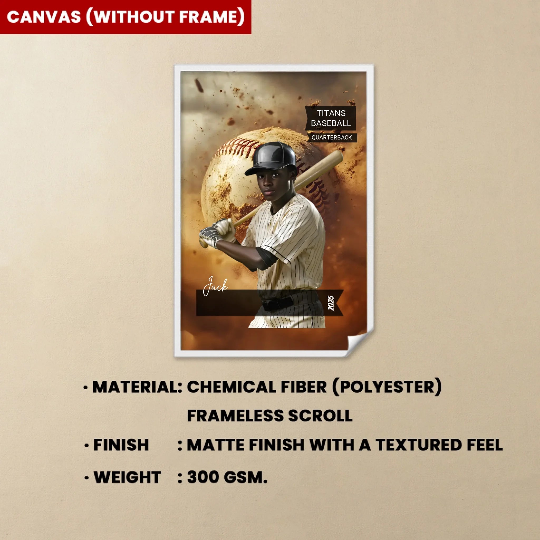 Personalized Baseball Sport Poster & Canvas - Add Athlete's Photo, Number, Name... - Best Gift for Athletes 747689 - DiyGiftly