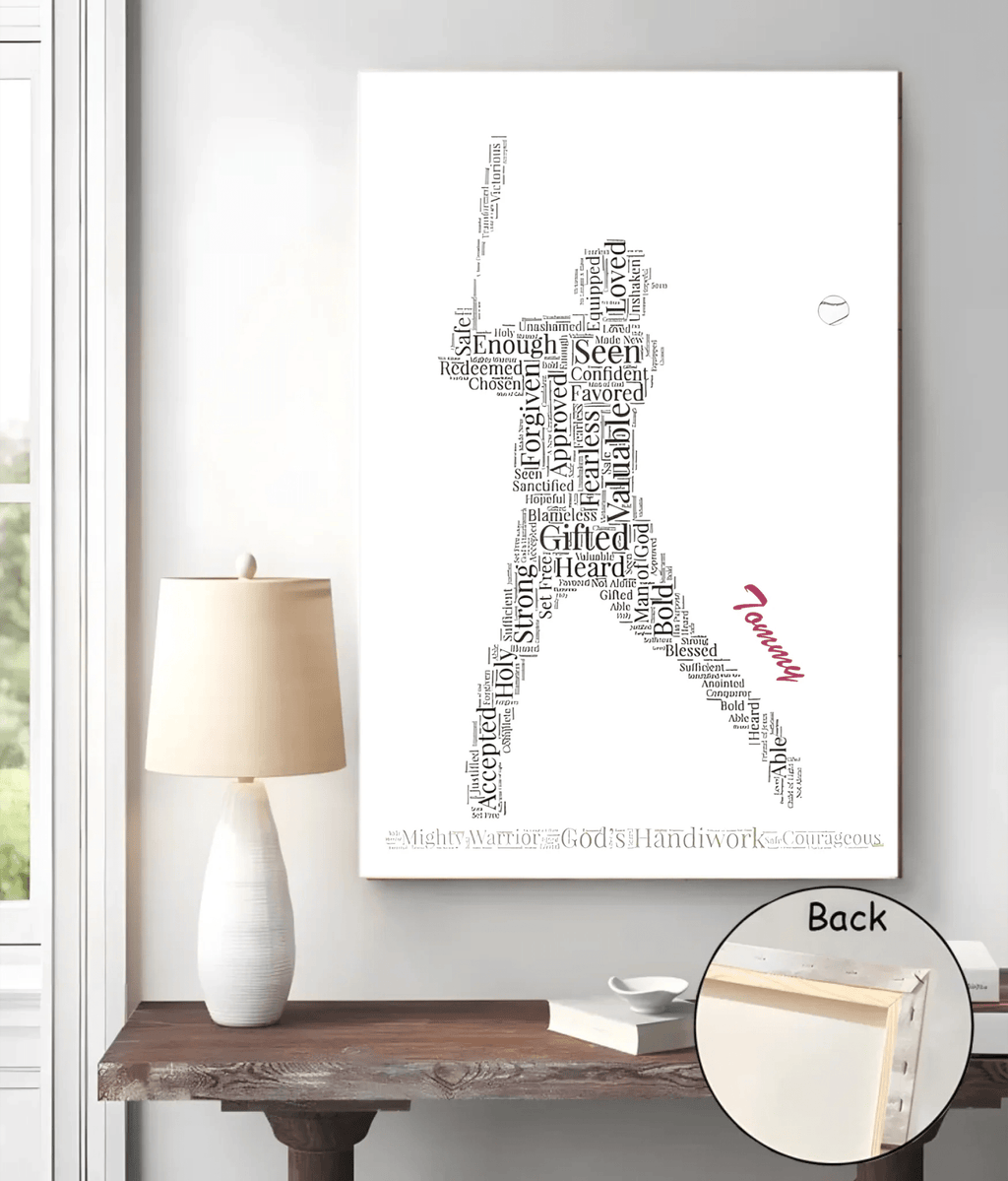 Personalized Baseball Word Art, Sport Wall Art, Custom Baseball Player Gift, Words of Affirmation Print, Christian Athlete Artwork 748927 - DiyGiftly