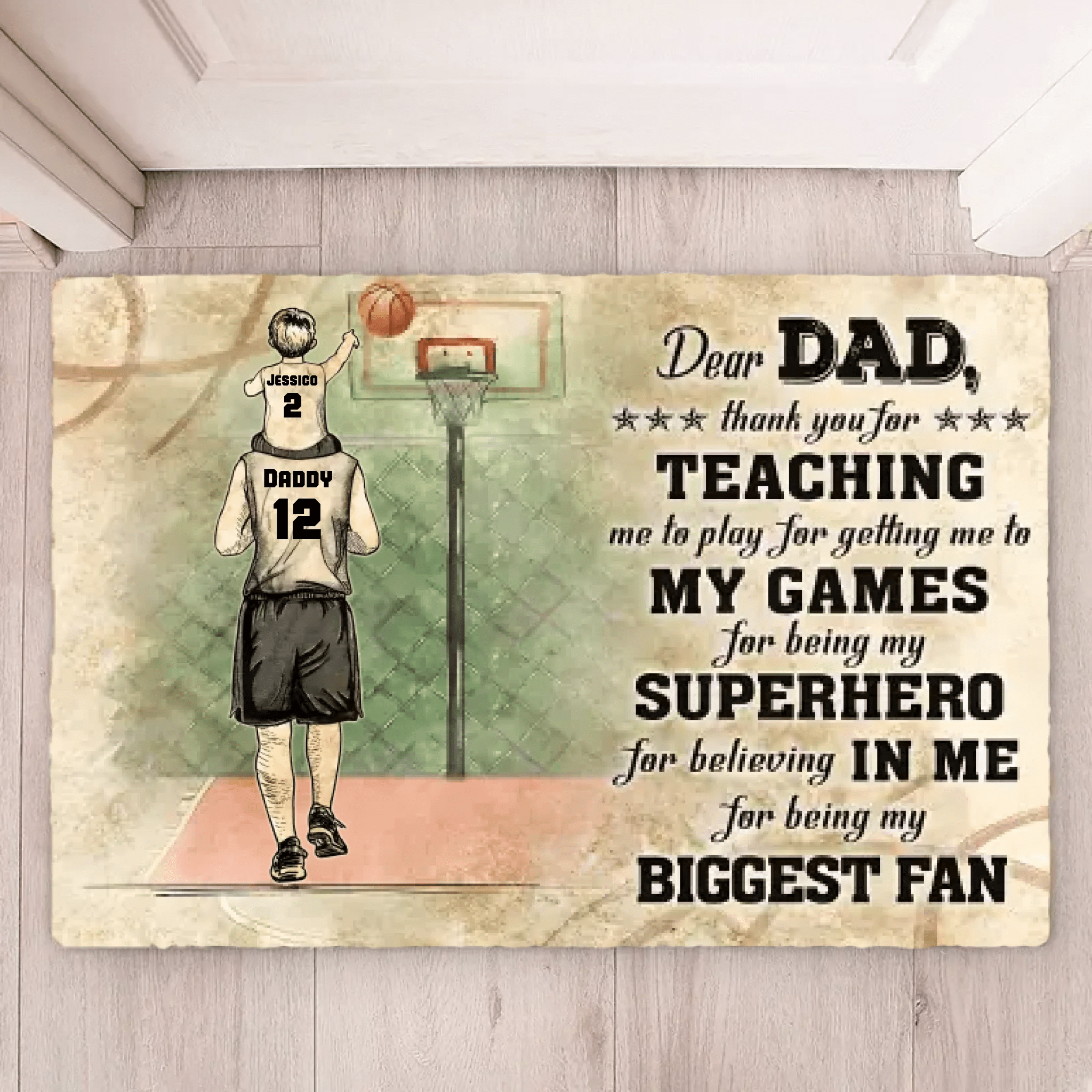 Personalized Basketball Dad And Child Thank You 710195 - D - DiyGiftly