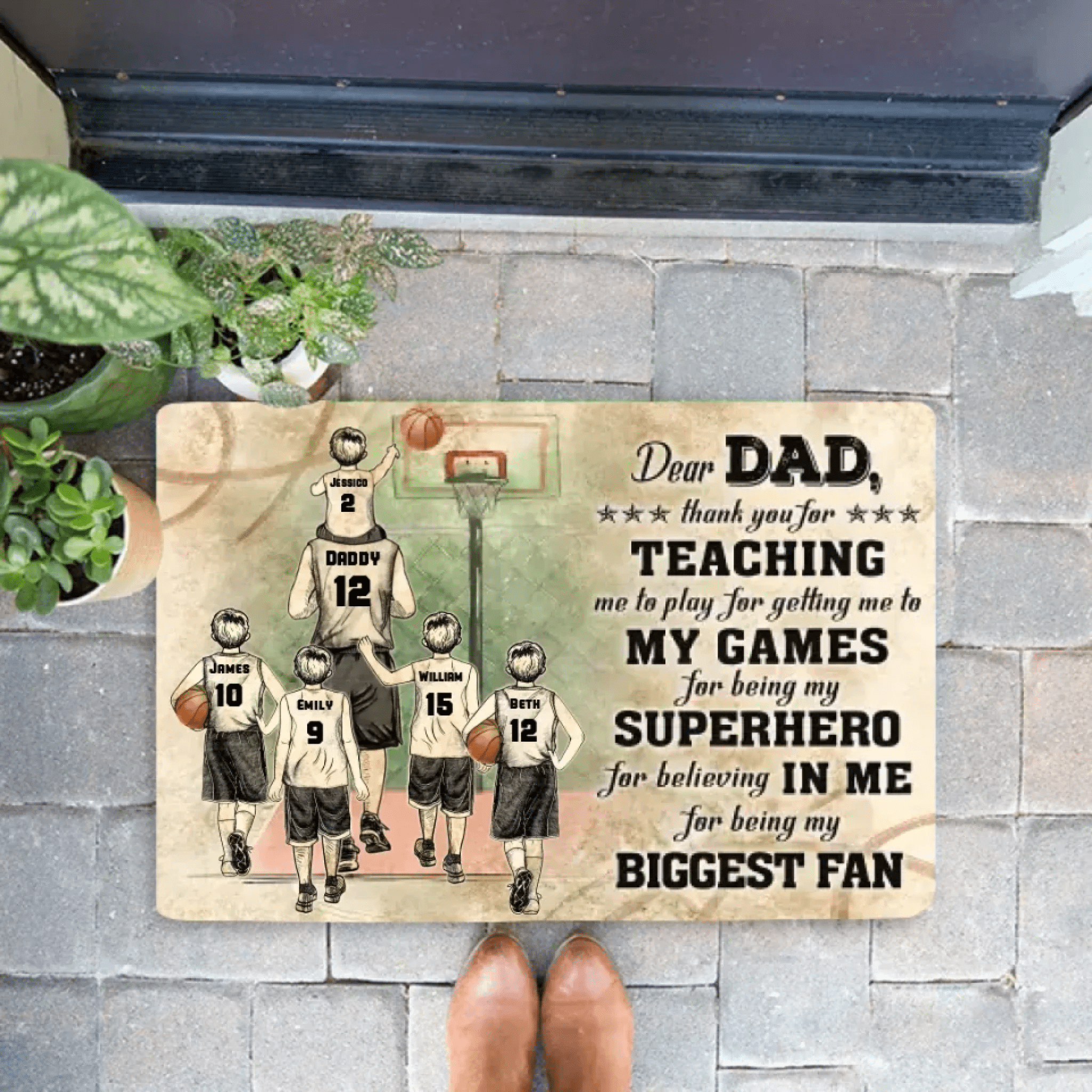 Personalized Basketball Dad And Child Thank You 710195 - D - DiyGiftly