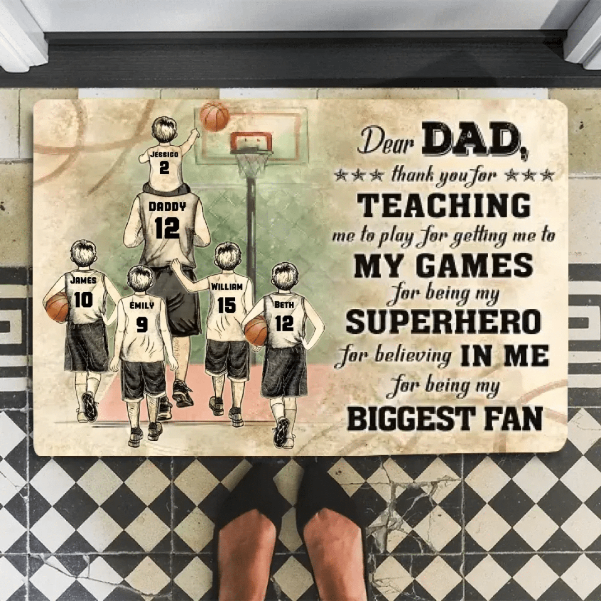 Personalized Basketball Dad And Child Thank You 710195 - D - DiyGiftly