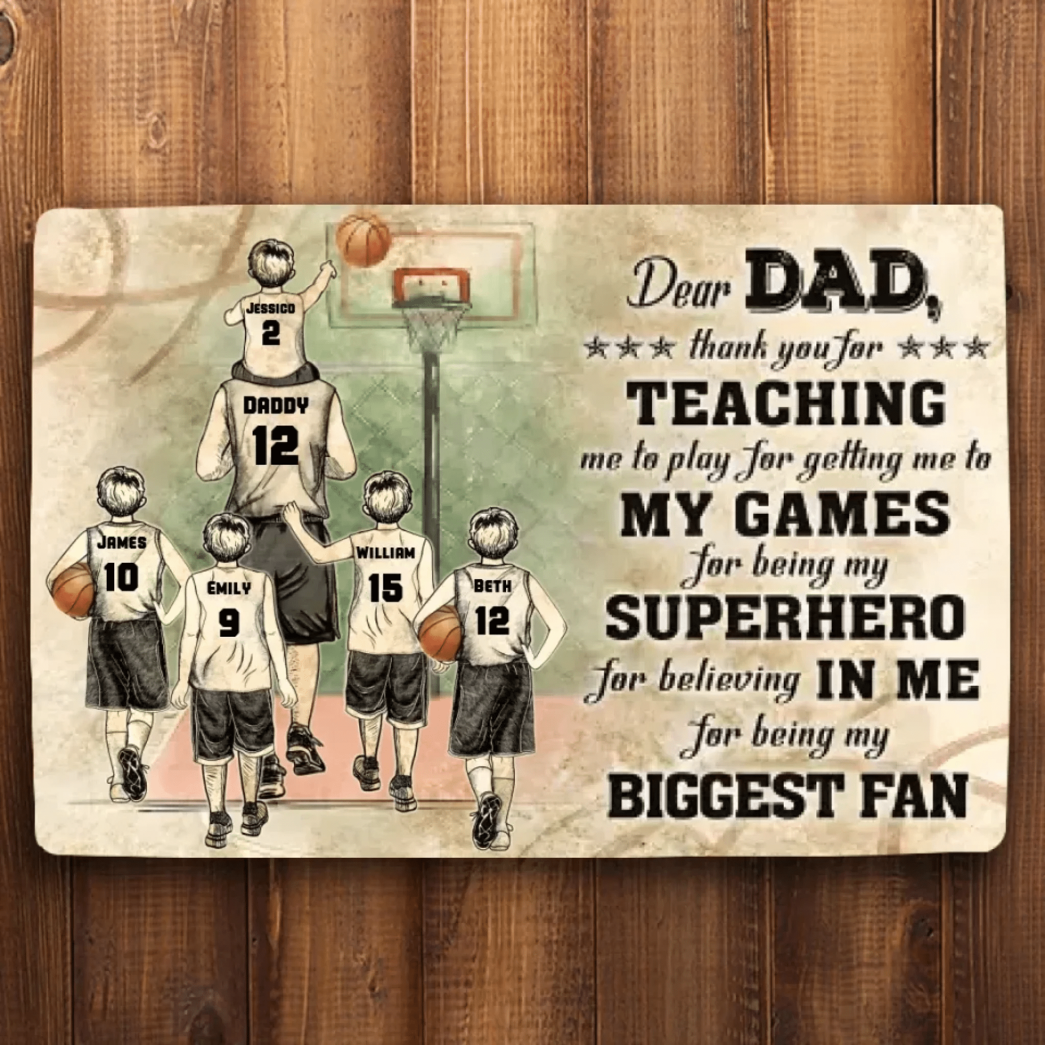Personalized Basketball Dad And Child Thank You 710195 - D - DiyGiftly