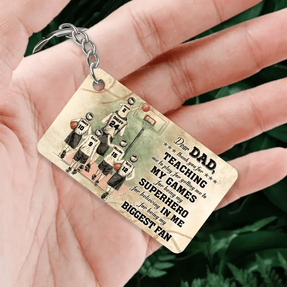 Personalized Basketball Dad And Child Thank You Custom Keychain 736194 - DiyGiftly
