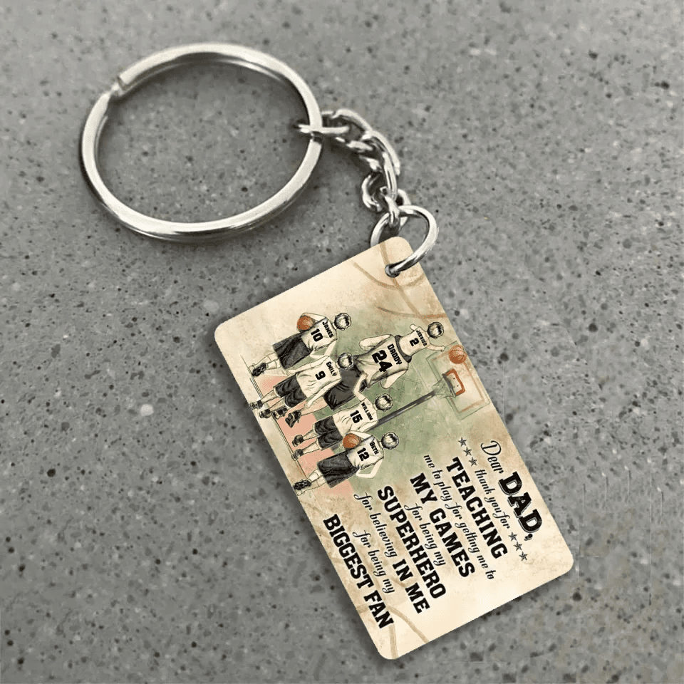 Personalized Basketball Dad And Child Thank You Custom Keychain 736194 - DiyGiftly