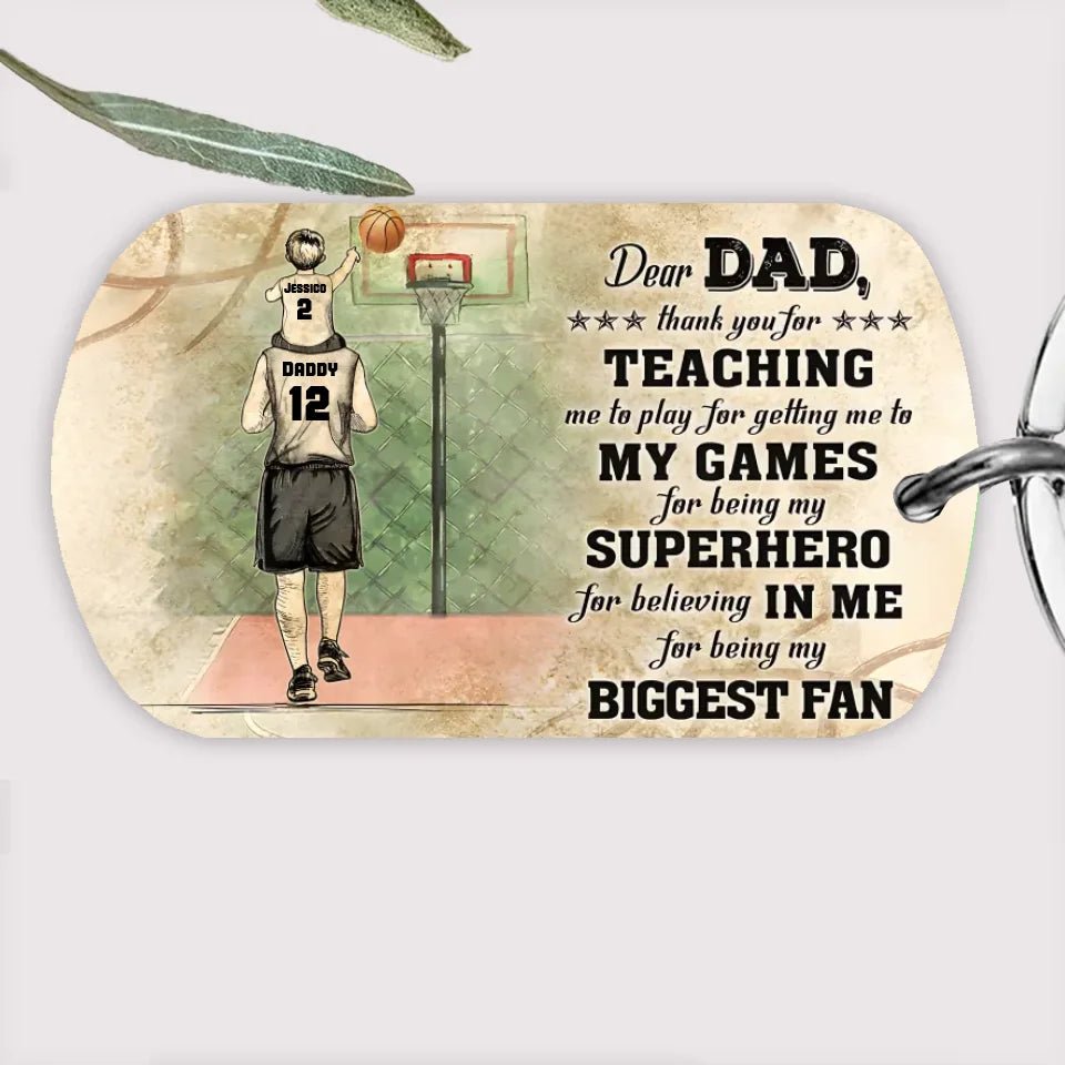 Personalized Basketball Dad And Child Thank You Custom Keychain 736194 - DiyGiftly