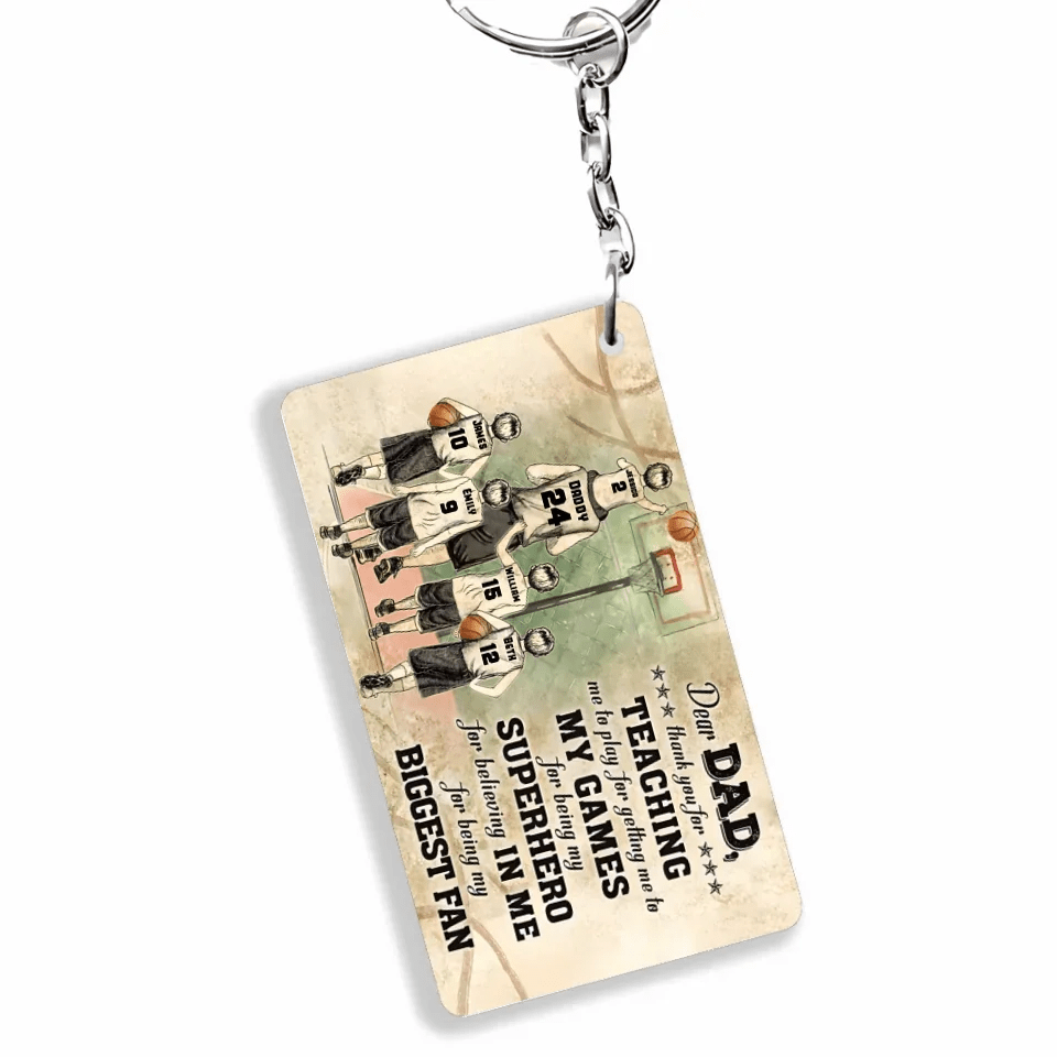 Personalized Basketball Dad And Child Thank You Custom Keychain 736194 - DiyGiftly
