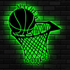 Personalized Basketball Metal Wall Light – Custom Name Sign for Sports Room, Gym, or Kid’s Bedroom 600704 - DiyGiftly