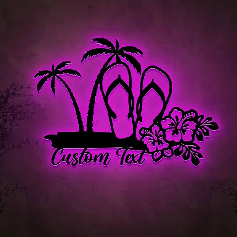 Personalized Beach Flip - Flops Metal Wall Light – Custom Summer Decor for Home, Patio, or Beach House 3412736 - DiyGiftly