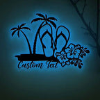 Personalized Beach Flip - Flops Metal Wall Light – Custom Summer Decor for Home, Patio, or Beach House 3412736 - DiyGiftly