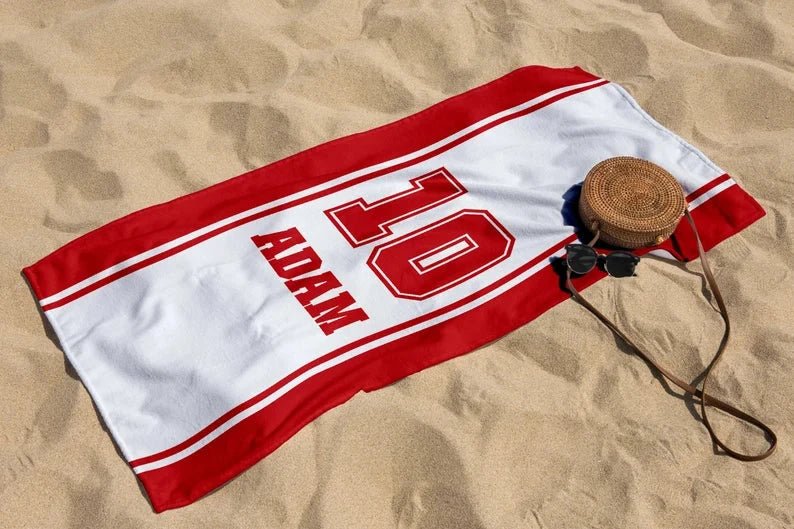 Personalized Beach Towel, Baseball Team Pool Towel with Logo, Cooperstown Gift, Gifts for Swim Teams, Softball World Series Gift 48594432 - DiyGiftly