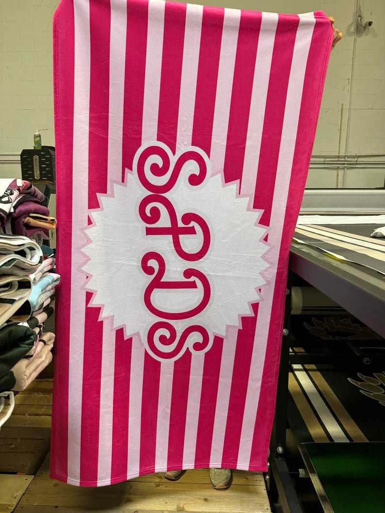 Personalized Beach Towel, Let's Go Party Beach Towel, Pink Custom Pool Towel, Kids Towel, Vacation Birthday Gift, Bachelorette Favor 23844608 - DiyGiftly