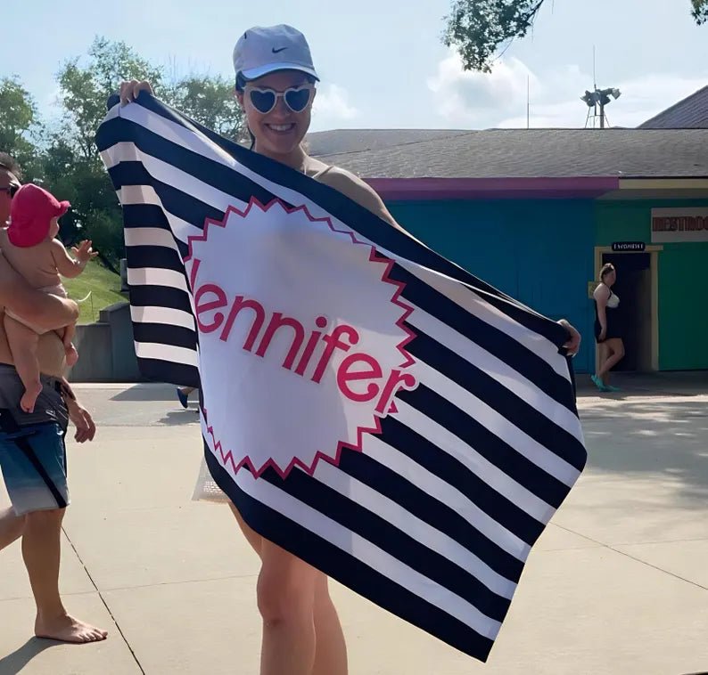 Personalized Beach Towel, Let's Go Party Beach Towel, Pink Custom Pool Towel, Kids Towel, Vacation Birthday Gift, Bachelorette Favor 23844608 - DiyGiftly