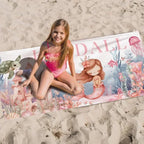beach towel custom name gift for daughter front view
