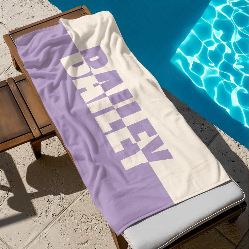 Personalized Beach Towels Adult, Customized Beach Towels, Birthday Vacation Gift, Bachelorette Towel, Girsl Trip, Beach Towels, Toddler Gift 48642304 - DiyGiftly