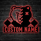 Personalized Bear Metal Wall Art LED Light Custom Wildlife Cabin Decoration Gift for Nature Lovers 42359808 - DiyGiftly
