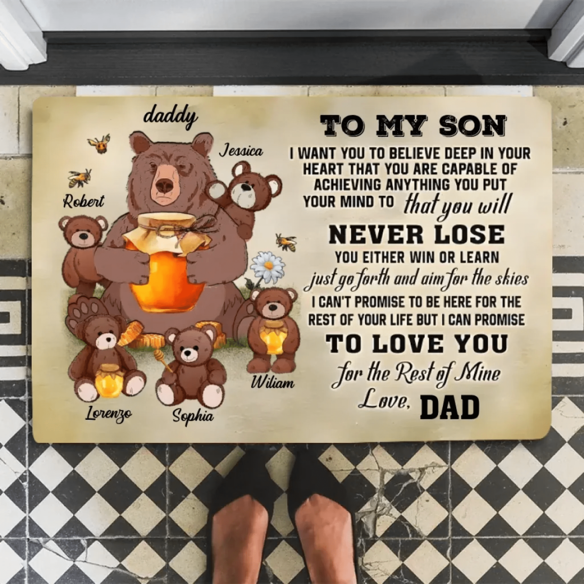 Personalized Bear Papa Dad And Child Never Lose 709991 - D - DiyGiftly