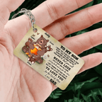 Personalized Bear Papa Dad And Child Never Lose Custom Keychain 734643 - DiyGiftly