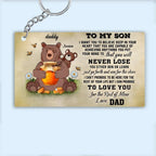 Personalized Bear Papa Dad And Child Never Lose Custom Keychain 734643 - DiyGiftly