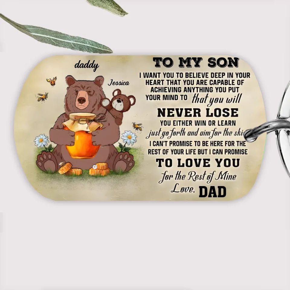Personalized Bear Papa Dad And Child Never Lose Custom Keychain 734643 - DiyGiftly