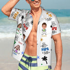 Personalized Best Papa Ever Hawaiian Shirt with Funny Face Photo & Colorful Names | Custom 100% Cotton Summer Birthday Gift for Dad Grandpa 40042240 - DiyGiftly