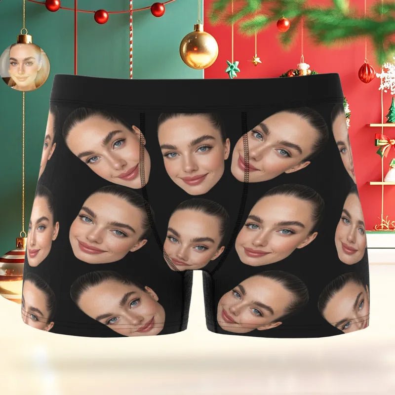 mens underwear personalized face photo holiday surprise gift for boyfriend